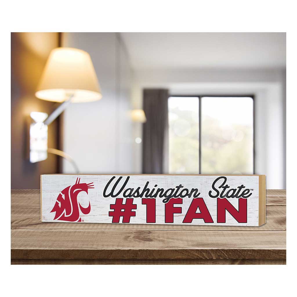 3x13 Block Weathered #1 Fan Washington State Cougars