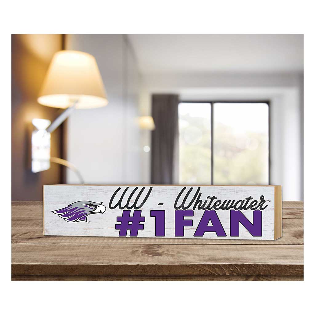 3x13 Block Weathered #1 Fan University of Wisconsin Whitewater Warhawks