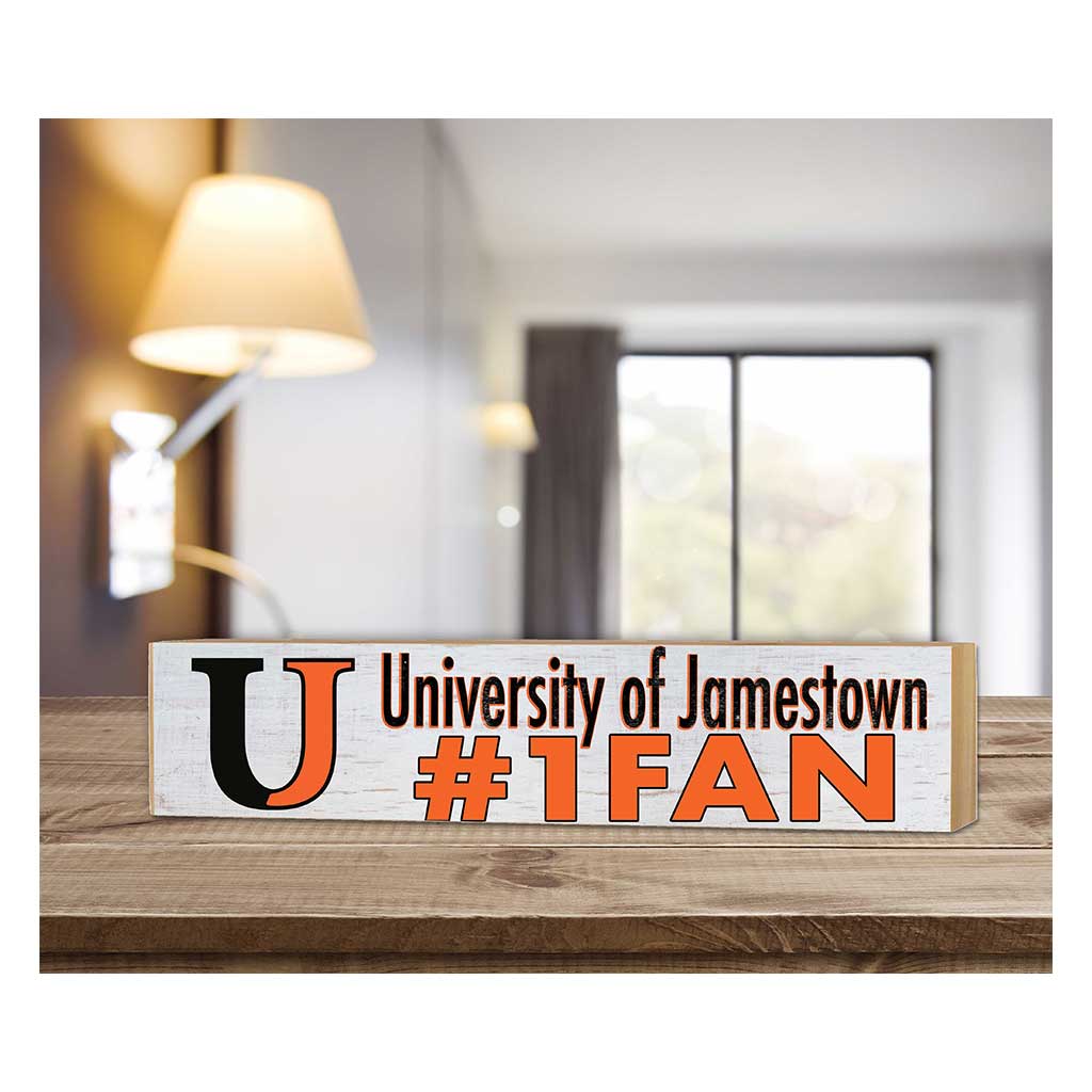 3x13 Block Weathered #1 Fan University of Jamestown Knight
