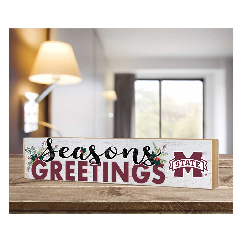 3x13 Block Seasons Greetings Mississippi State Bulldogs