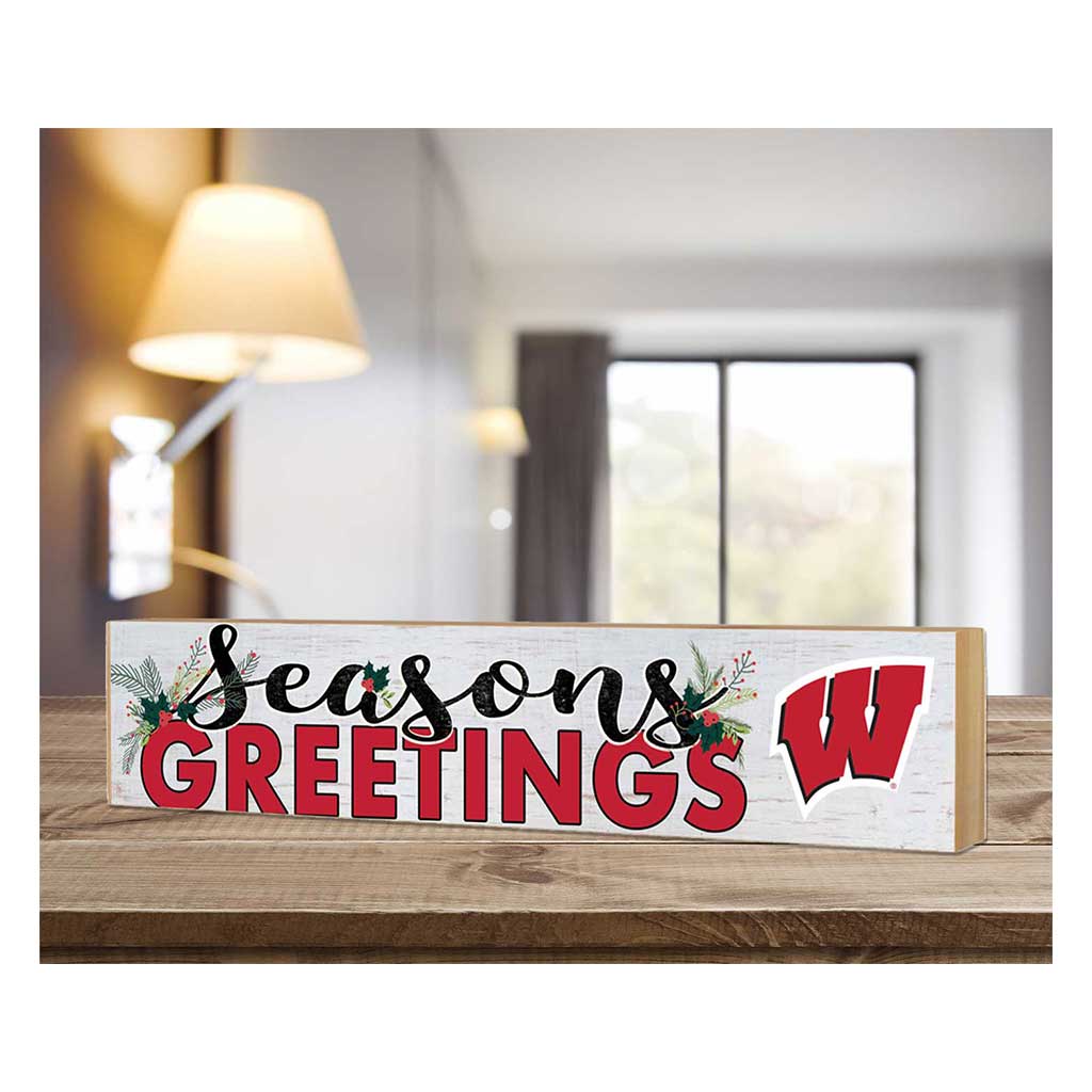 3x13 Block Seasons Greetings Wisconsin Badgers