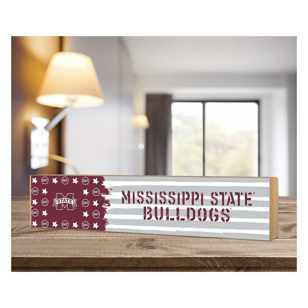 3x13 Block OHT and Team Logo Mississippi State Bulldogs