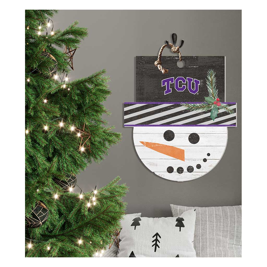 Large Snowman Sign Texas Christian Horned Frogs