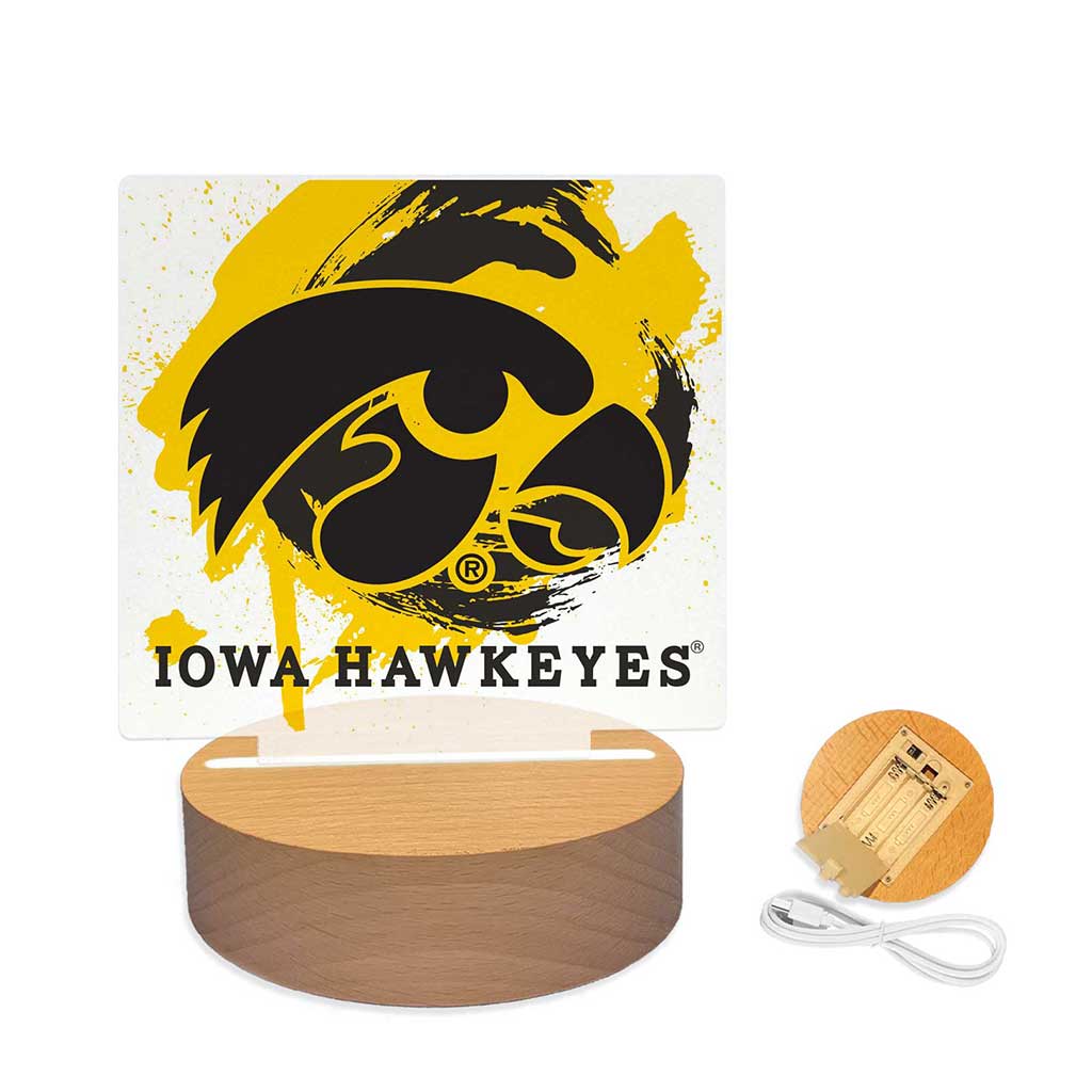 Paint Splash Acrylic Light Up Bundle Iowa Hawkeyes