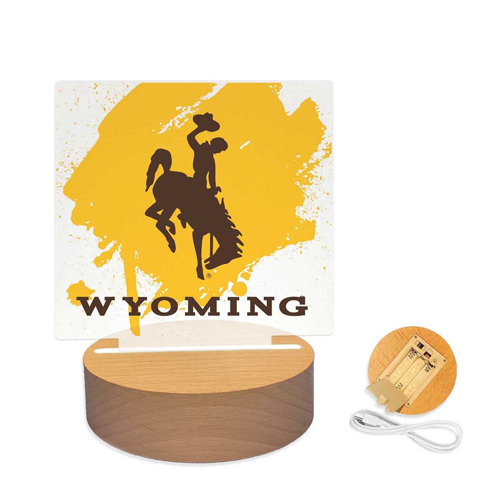 Paint Splash Acrylic Light Up Bundle Wyoming Cowboys