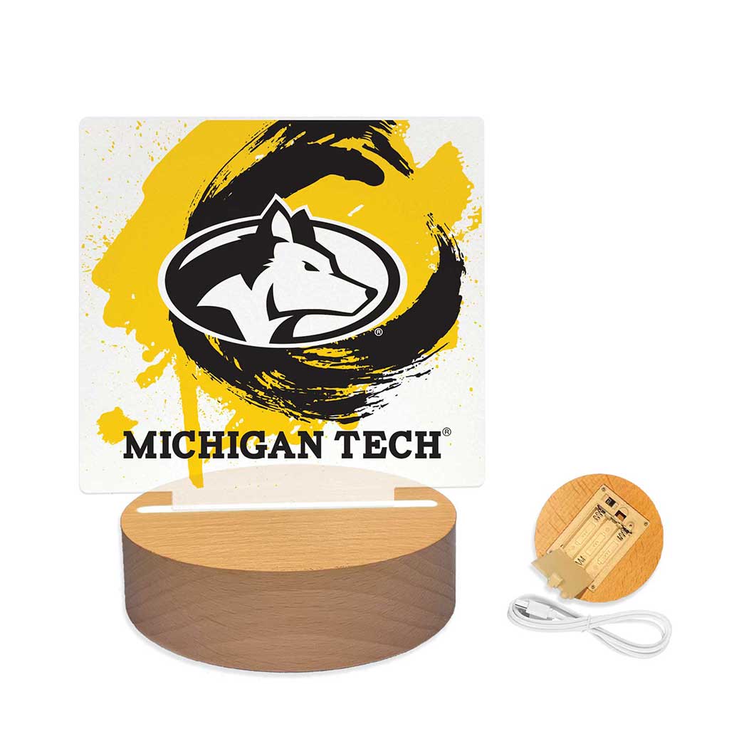 Paint Splash Acrylic Light Up Bundle Michigan Tech University Huskies
