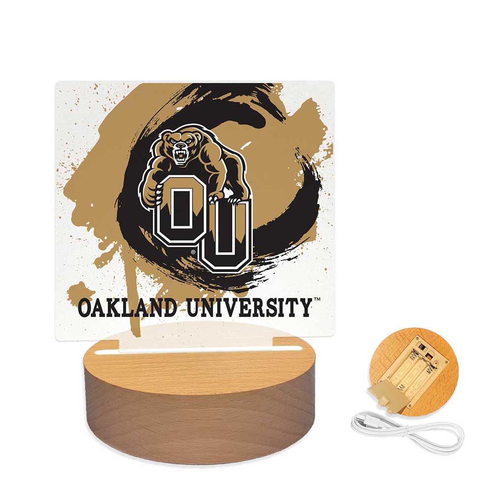 Paint Splash Acrylic Light Up Bundle Oakland University Golden Grizzlies