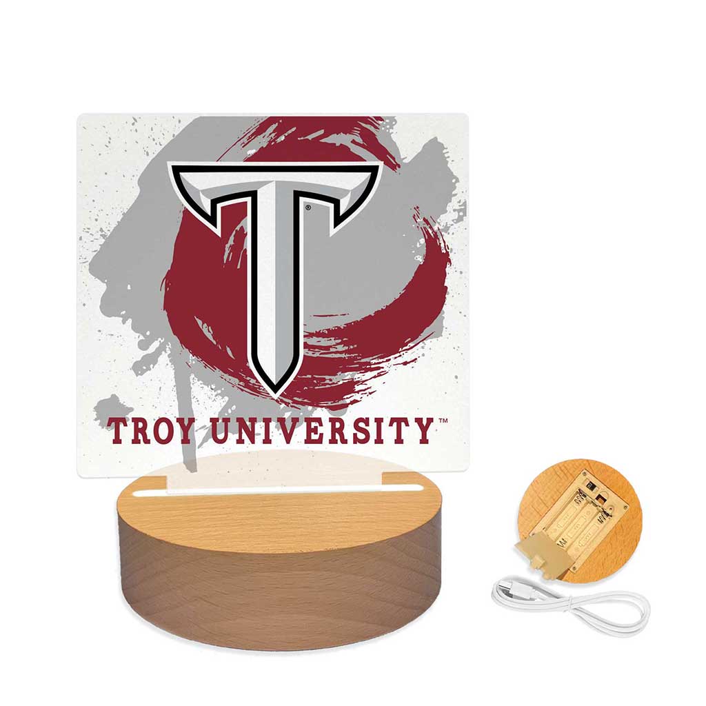 Paint Splash Acrylic Light Up Bundle Troy University Trojans