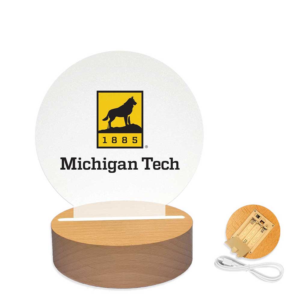 Team Logo Acrylic Light Up Bundle Michigan Tech University Huskies