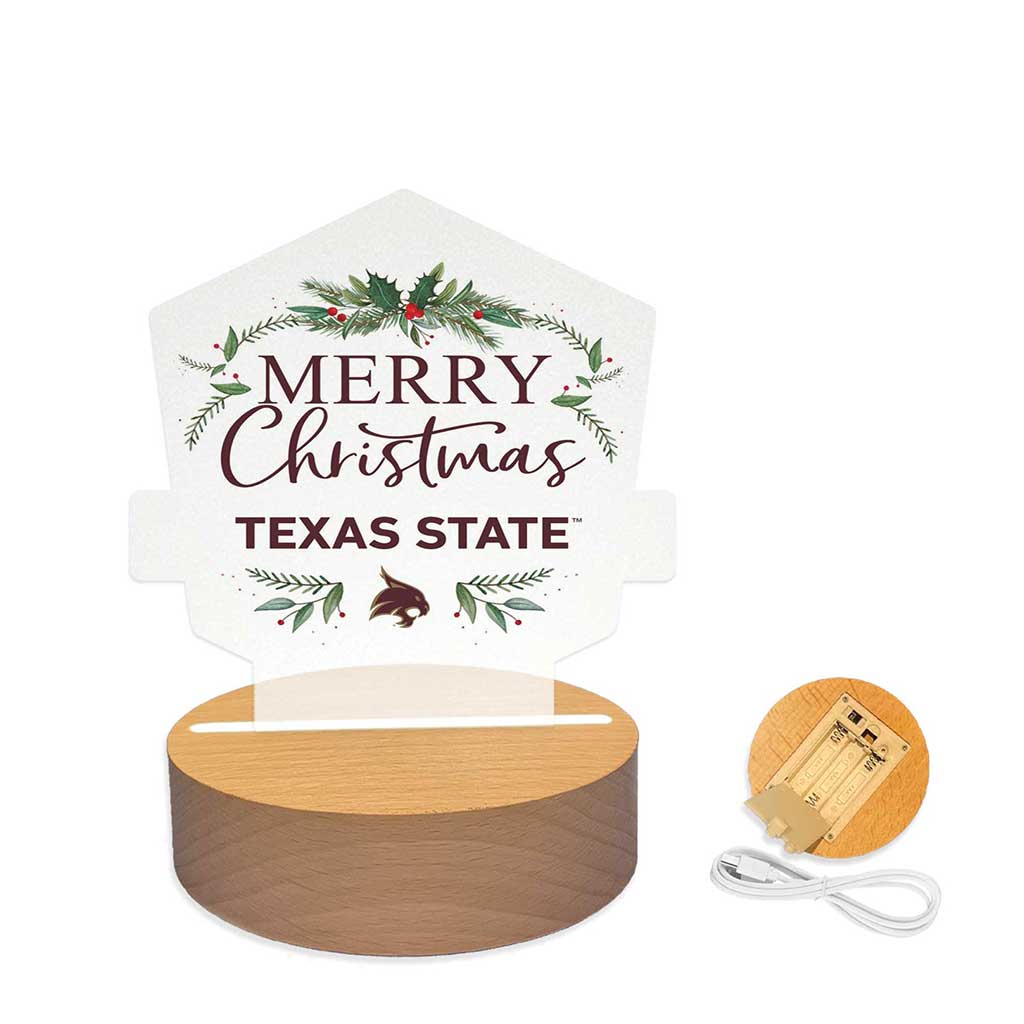 Holiday Acrylic Light Up Bundle Texas State Bobcats
